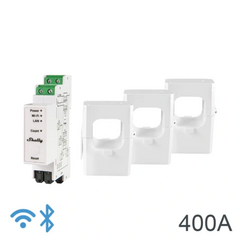 SHELLY Módulo de Medidor de Consumo Trifásico WiFi + Núcleo 400A 3pcs