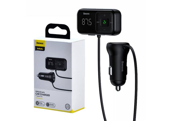 BASEUS Leitor de Bluetooth para Carro T Shaped S-16 - Preto