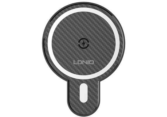 LDNIO Suporte de Carro para Celular com Carregador Indutivo e Anel de Metal 15w MA20 - Preto