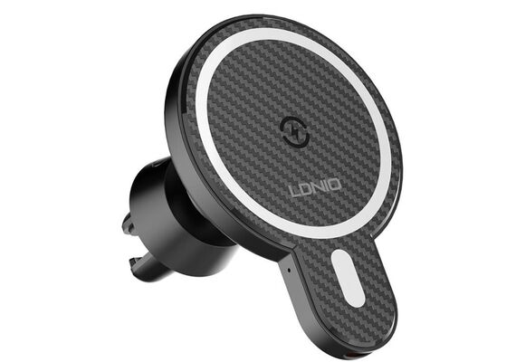 LDNIO Suporte de Carro para Celular com Carregador Indutivo e Anel de Metal 15w MA20 - Preto