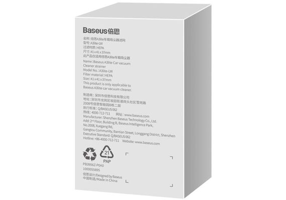 BASUES Filtros de Aspirador de Carro A3lite 2pcs VCAQ070102 - Branco