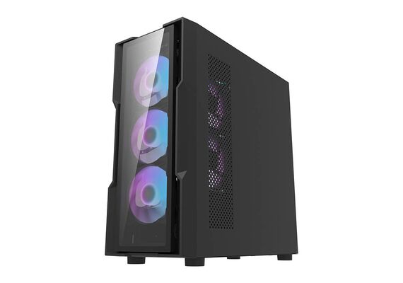 DARKFLASH Cabines de Computador Glass DK431 + fãs x4 - Preto