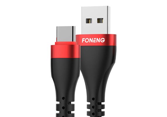 FONENG Cabo USB a USB-C 3A X82 1m - Preto