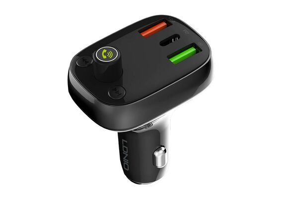 LDNIO USB-C Transmissor Bluetooth FM 2USB / USB / Lightning cable C704Q