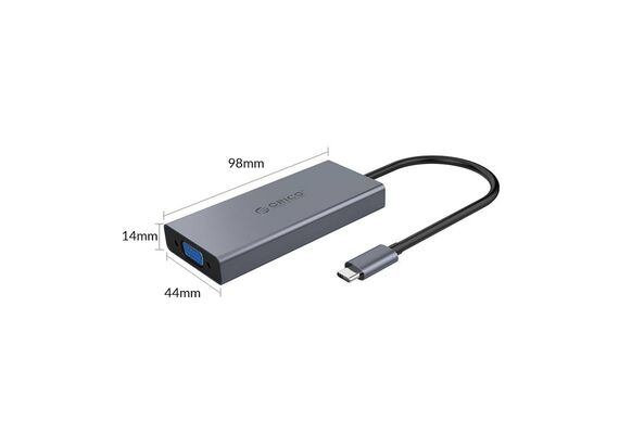 ORICO 5 in1 Adapter Hub HDMI 4K / USB 3.0 / VGA / AUX / USB-C PD 60W MC-U501P-GY-BP