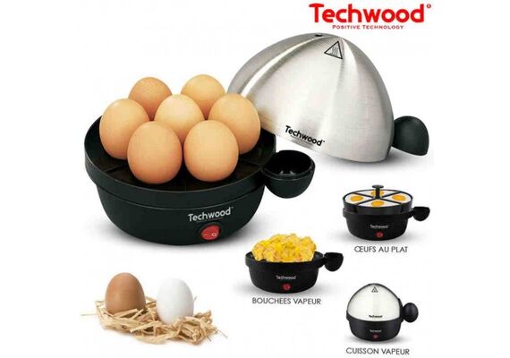 TECHWOOD Cozedor e fritador de ovos elétrico
