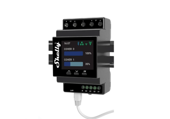 SHELLY Módulo para Calha DIN para Automação de Estores Pro Dual Cover PM