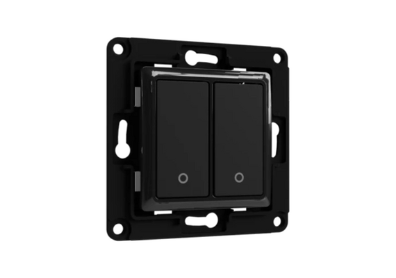 SHELLY Interruptor de Parede de 2 Botões Wall Switch 2 Black (Preto)