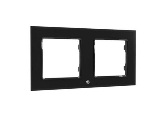 SHELLY Espelho Duplo para Interruptores - Preto