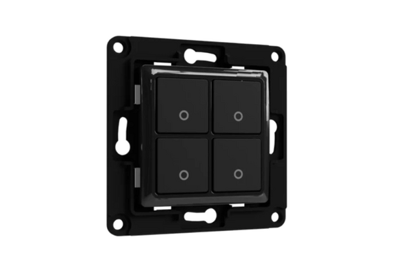 SHELLY Interruptor de Parede de 4 Botões Wall Switch 4 Black (Preto)