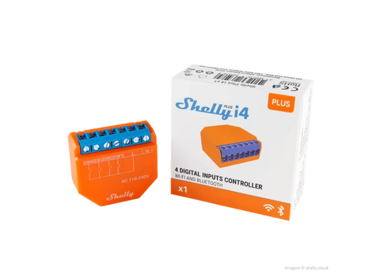 SHELLY Módulo de Ativação de Cenários para Automação WiFi Plus I4
