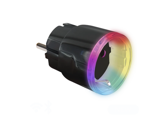 SHELLY Tomada Smart WiFi e LED Multicor 5pcs - Preto
