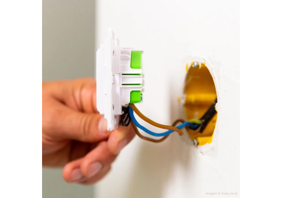 SHELLY Interruptor de Parede de 1 Botão Wall Switch 1 White (Branco)