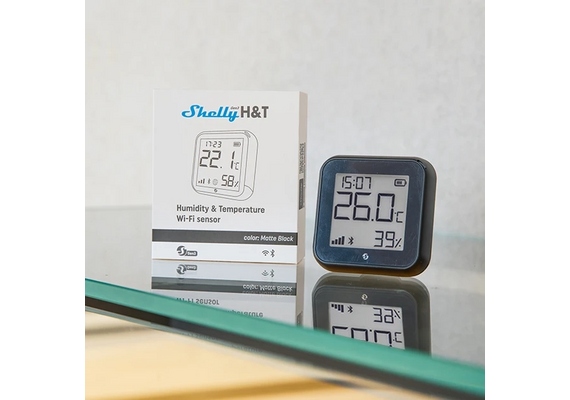 SHELLY Monitorizador Ambiental de Temperatura e Humidade com WiFi - Preto