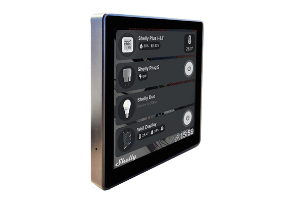 SHELLY Painel de Controlo Doméstico WiFi/Bluetooth - Preto
