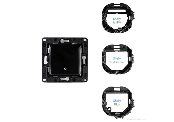 SHELLY Interruptor de Parede de 1 Botão Wall Switch 1 Black (Preto)