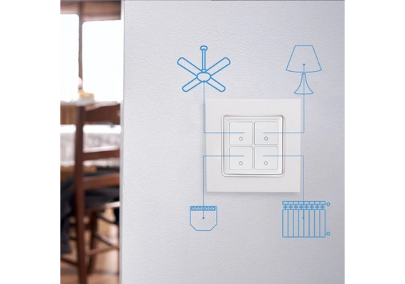 SHELLY Interruptor de Parede de 4 Botões Wall Switch 4 White (Branco)