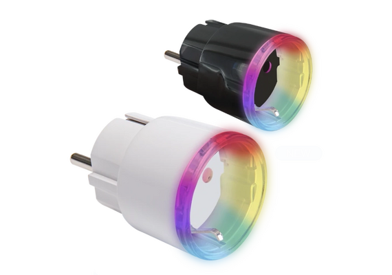 SHELLY Tomada Smart WiFi e LED Multicor 5pcs - Preto