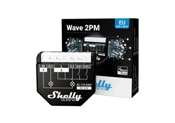 SHELLY Módulo Interruptor para Automação Z-Wave Qubino Wave 2PM