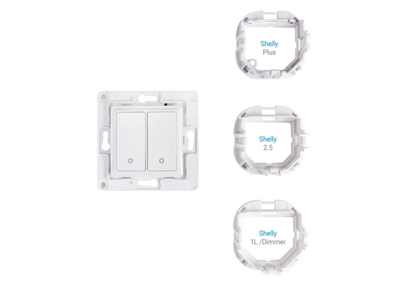 SHELLY Interruptor de Parede de 2 Botões Wall Switch 2 White (Branco)