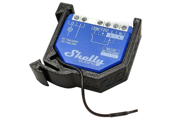SHELLY Suporte de Calha DIN 90º para Shelly Plus e Z-Wave - Preto