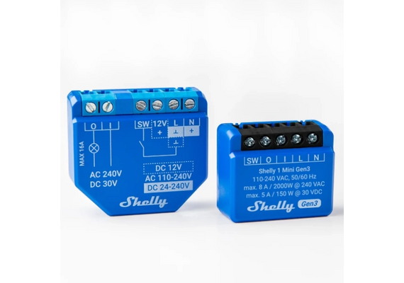 SHELLY Mini Módulo Interruptor para Automação WiFi Mini Gen3