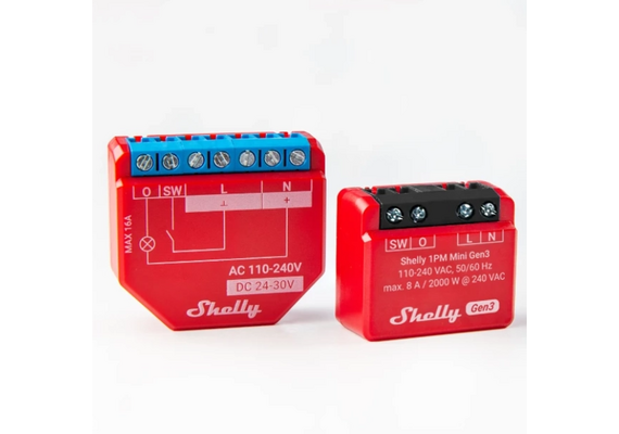 SHELLY Mini Módulo Interruptor para Automação WiFi Mini 1PM Gen3