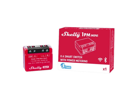 SHELLY Mini Módulo Interruptor para Automação WiFi Mini 1PM Gen3